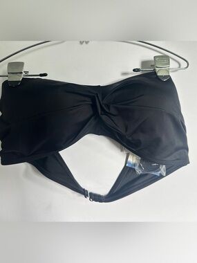 Maurices Black Twist-Front Strapless Bandeau Swim Top